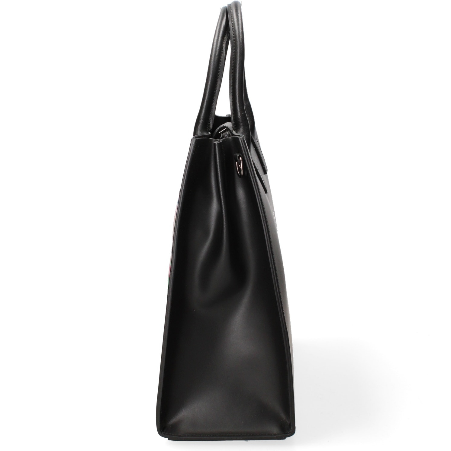 Borsa a mano da donna Made in Italy - Serpenta - Pelle e Cotone - 34.0 x 32.0 x 12.5 cm