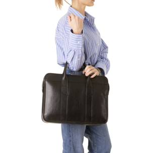 Borsa a mano  unisex In Vera pelle Made in Italy 40x30x8 cm