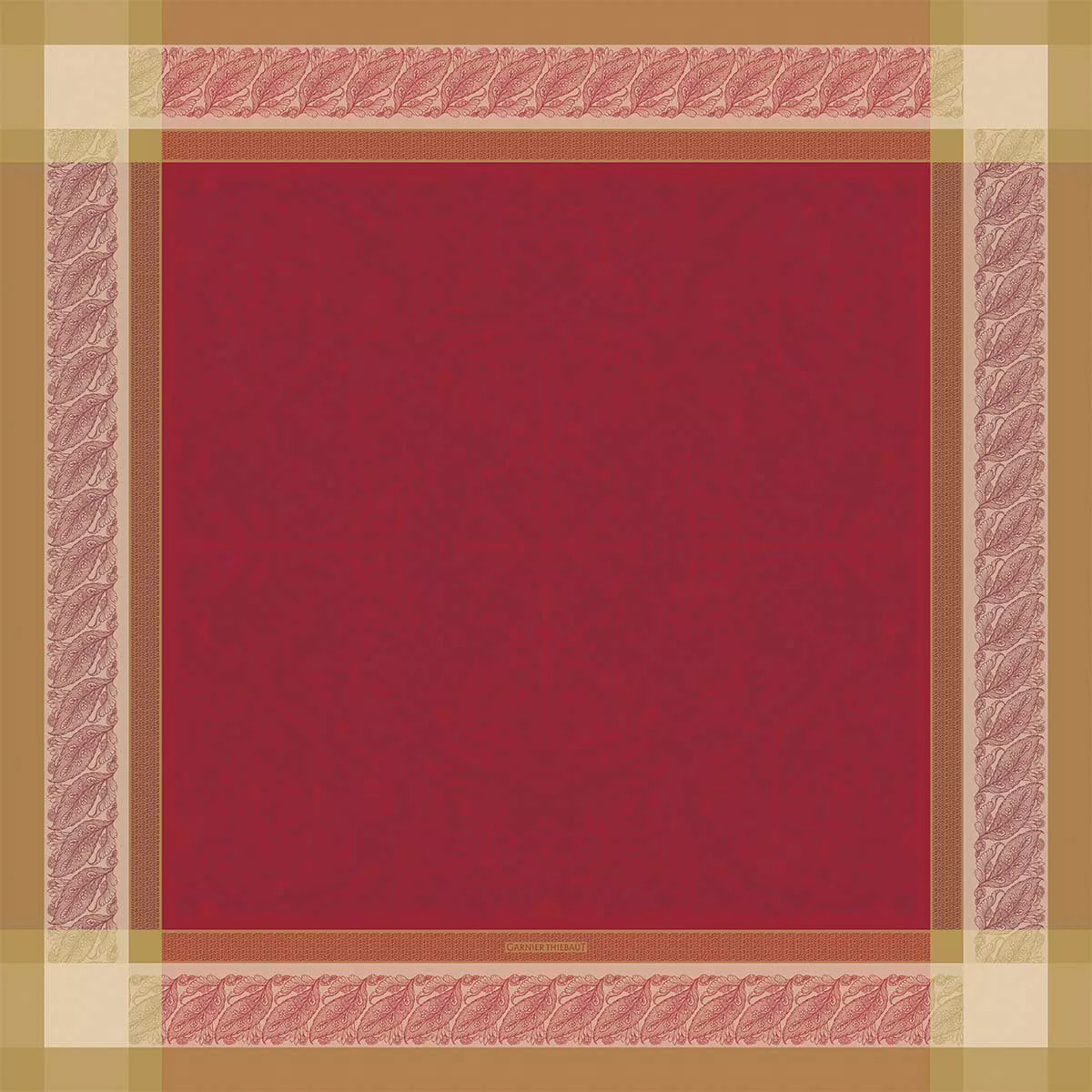 Nappe anti tache pur coton motif jacquard Alexandria rubis