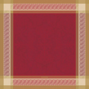 Nappe anti tache pur coton motif jacquard Alexandria rubis