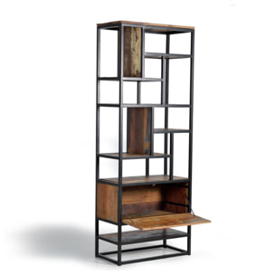 Librería - metal y madera reciclada - 212x80x40cm