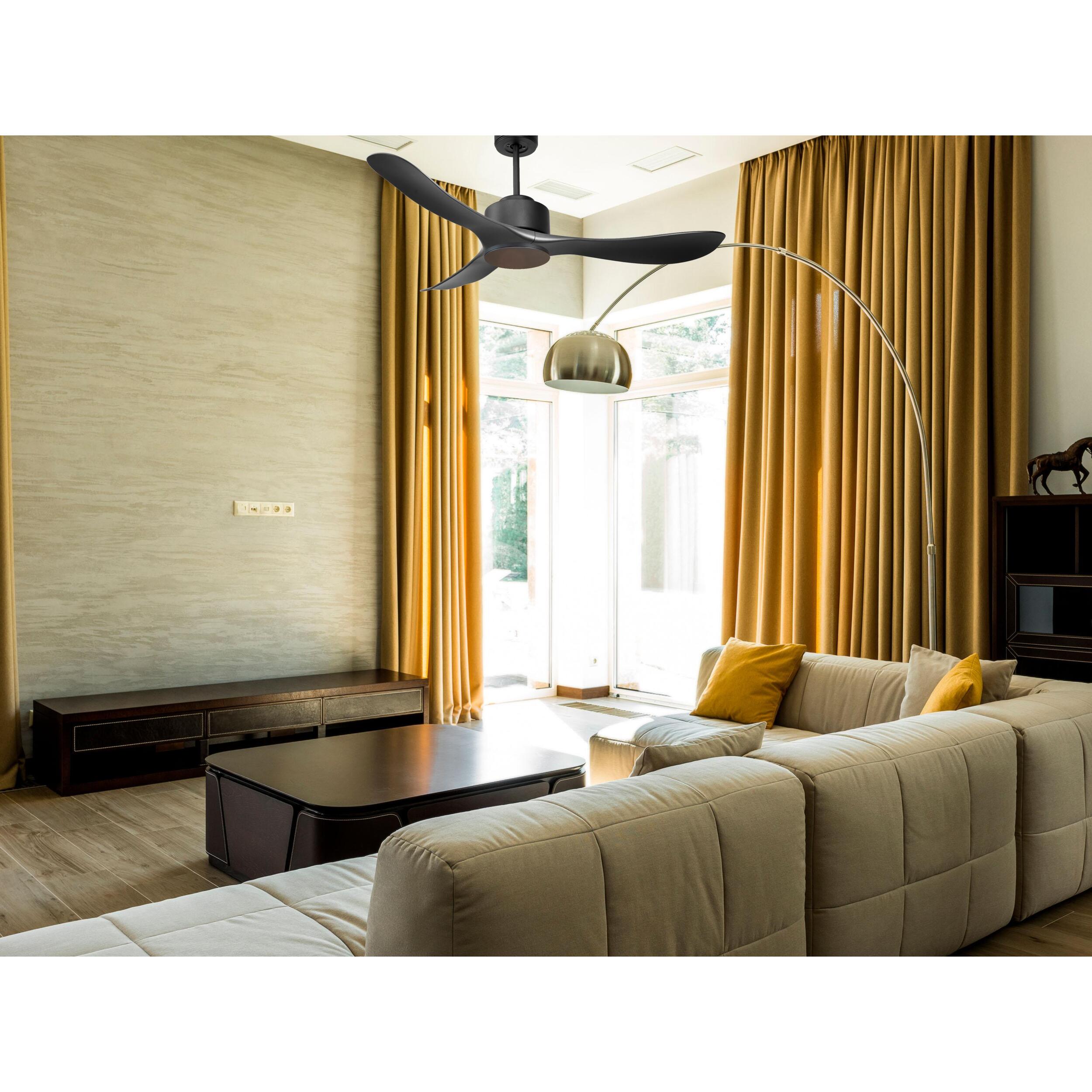 Ventilateur de plafond ø132 cm avec Wifi Réversible Hypersilence 40   W Noir