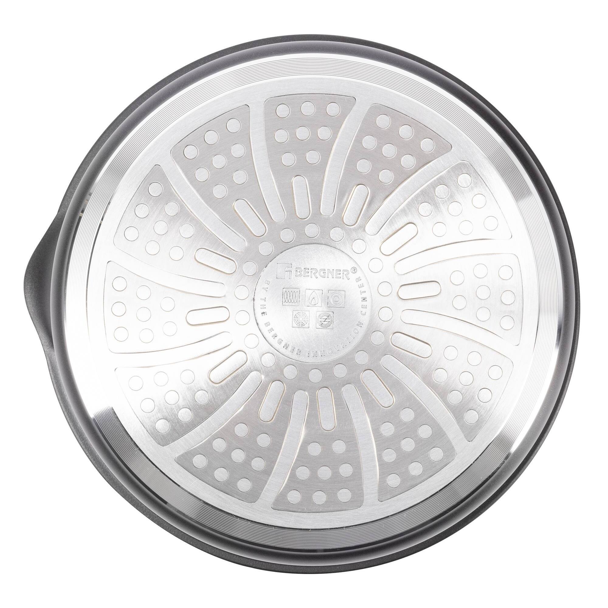 Batería de cocina 10 Pzs Negro / Mango extraíble, 3 Sartenes, 2 Cazos, Tapas y Utensilios/Aluminio fundido