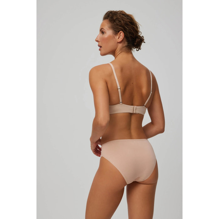 Confezione da 2 Mutandine midi basico in cotone beige