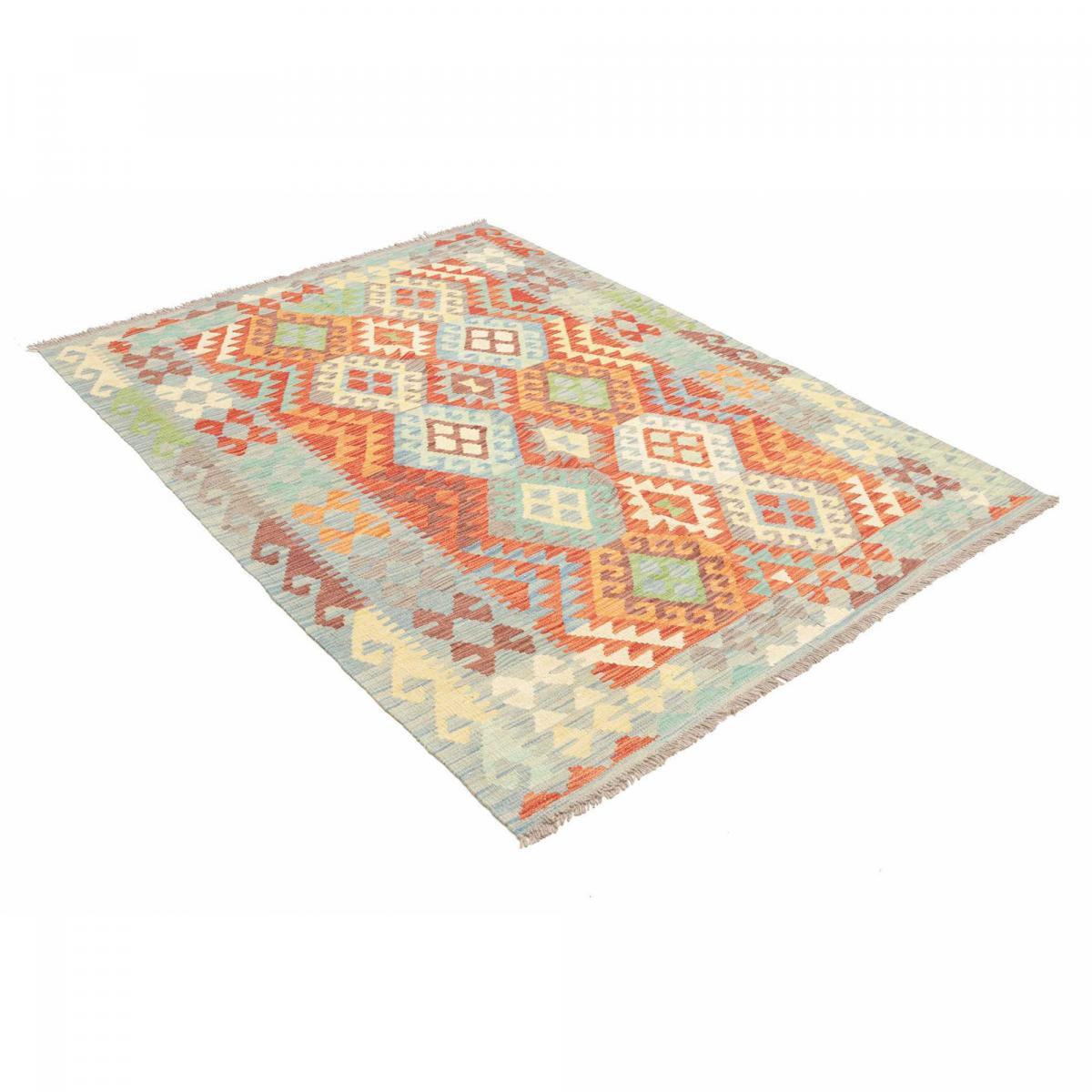 Tapis kilim ethnique authentique, tissé plat en laine naturelle