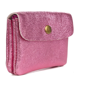 Alpignano portafoglio donna. Pelle autentica suede lucida.