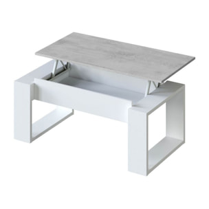 Mesa de centro elevable Nova Blanco Artik (Blanco Mate) - Gris Cemento