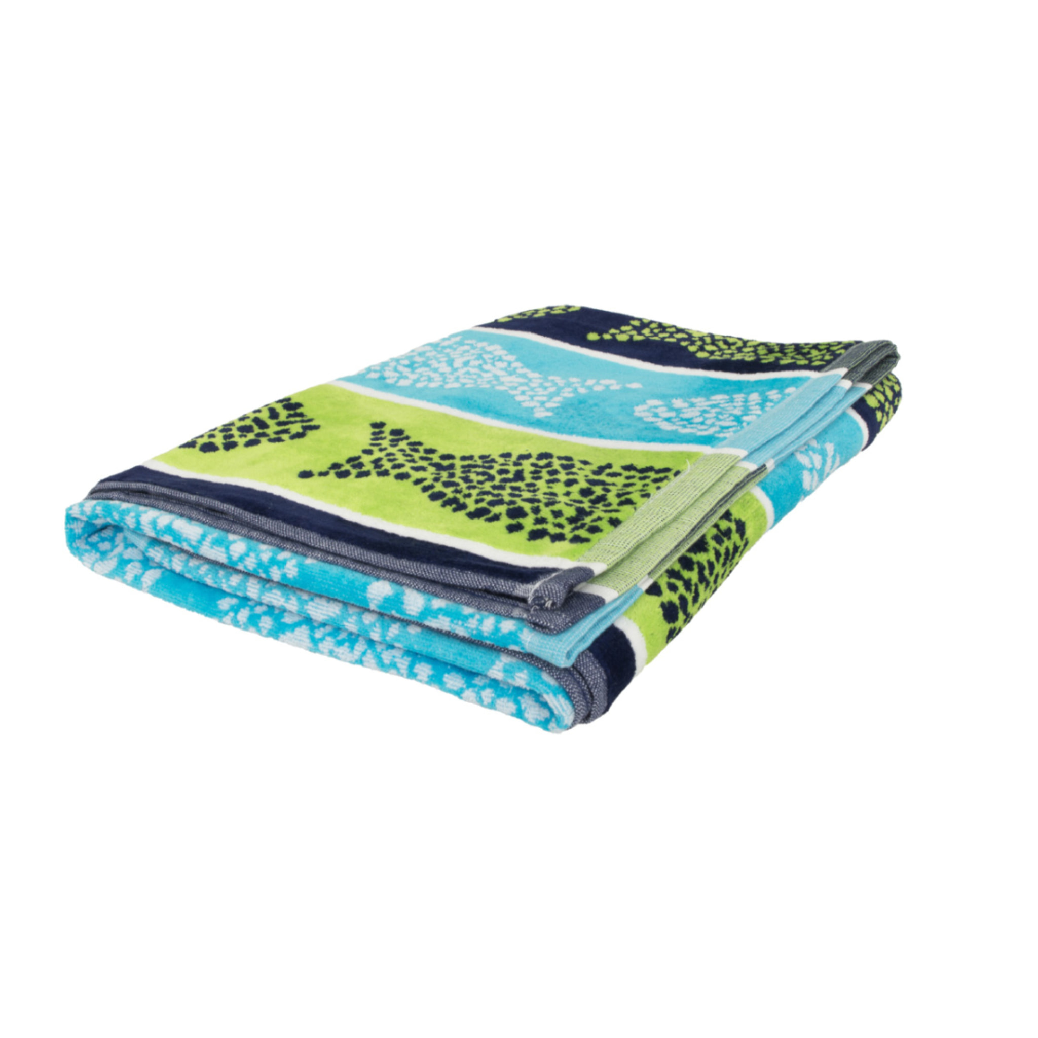 Telo Mare Spugna Jacquard Spiaggia Disegno Fish Pois