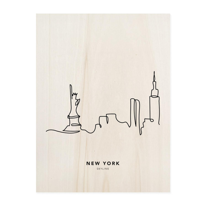 Tableau en bois New York Skyline Hauteur: 40 Longueur: 30 Largeur: 1