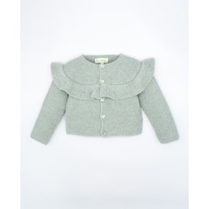 CHAQUETA VOLANTE BOTONES CORAZÓN GRIS