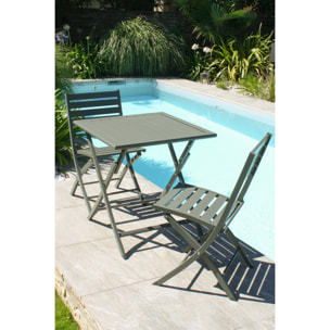 MARIUS - Ensemble repas de jardin 2 places en aluminium