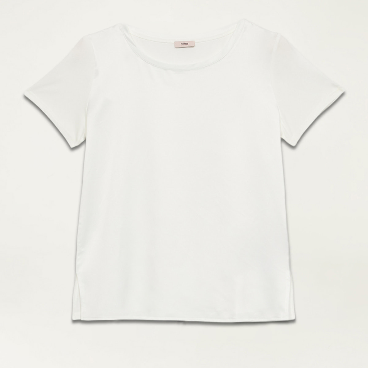 Oltre - Dual-material T-shirt - Blanco