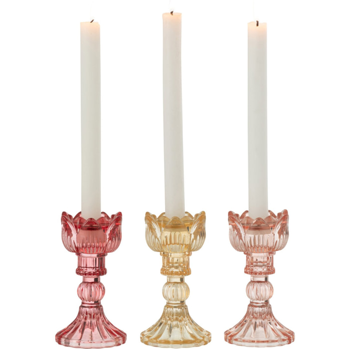 J-Line chandelier Rose Chaud - verre - mix - 3 pièces
