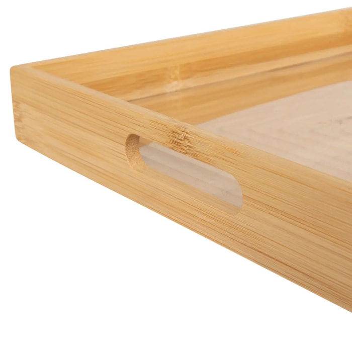 Plateau avec poignées en bambou 46x30cm