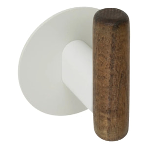 Lot de 2 patères adhésives Cassie beige et bois