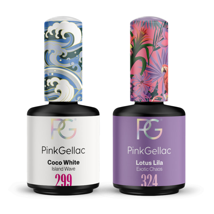 Set vernis semi-permanent - 2 x 15ml Blanc & Lilas