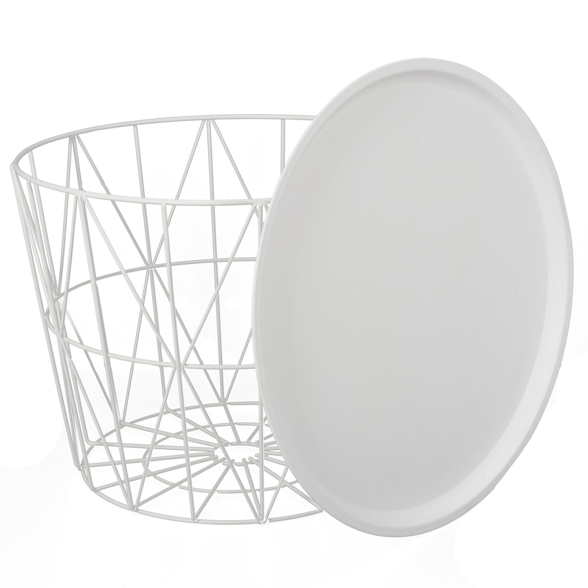 Table Filaire Metal Blanc Diametre 50cm