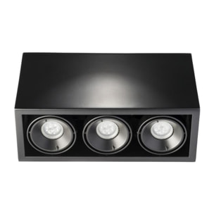 Ledsc4 LedsC4 Plafón de Techo Negro, Iluminación Moderna y Personalizable, Aluminio Resistente, Compatible con Bombillas E27, Diseño MULTIDIR EVO S para Hogar y Oficina