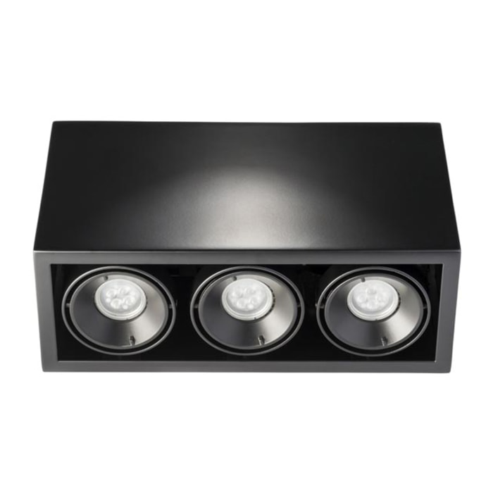 Ledsc4 LedsC4 Plafón de Techo Negro, Iluminación Moderna y Personalizable, Aluminio Resistente, Compatible con Bombillas E27, Diseño MULTIDIR EVO S para Hogar y Oficina