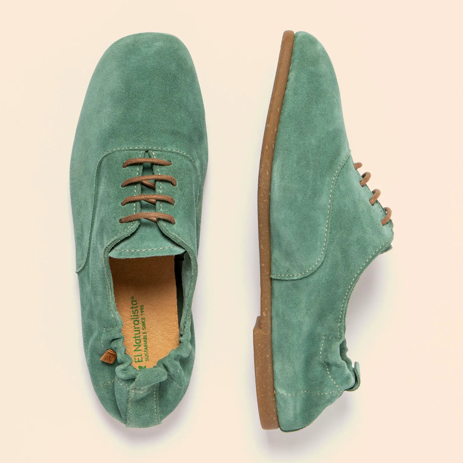 Zapatos N5537 SILK SUEDE JADE / CROCHÉ color Jade