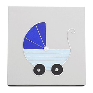 Cuadro artesanal infantil Carrito Azul Claro