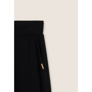 Pantaloni donna in felpa micro-trecce con fondo dritto