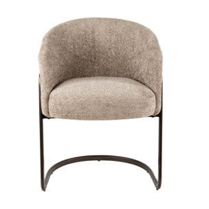 Teo - lot de 2 chaises - pieds en métal - en tissu texturé - Sable