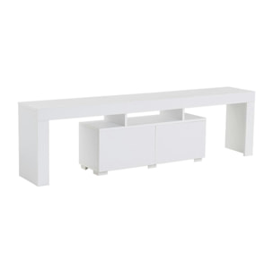 Banc TV moderne blanc avec rangement - effet laque MARFA