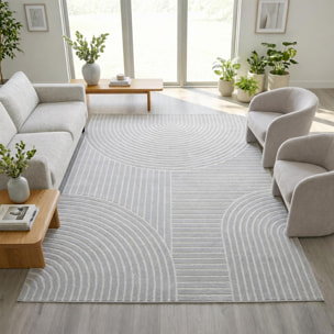Tapis salon et chambre tissé motif géométrique SUDU