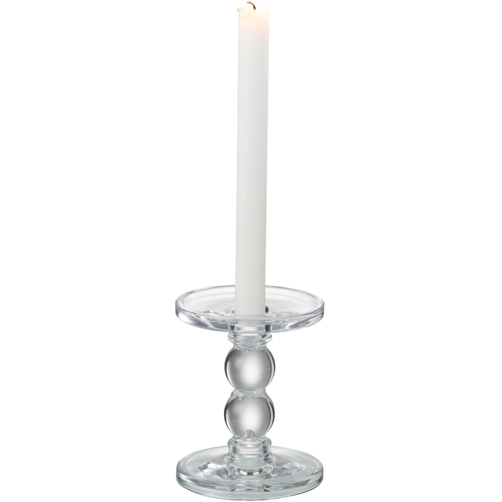 J-Line bougeoir Druppels - verre - transparent - small