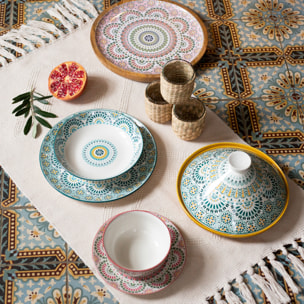 Service apéritif en joncs, Mandala