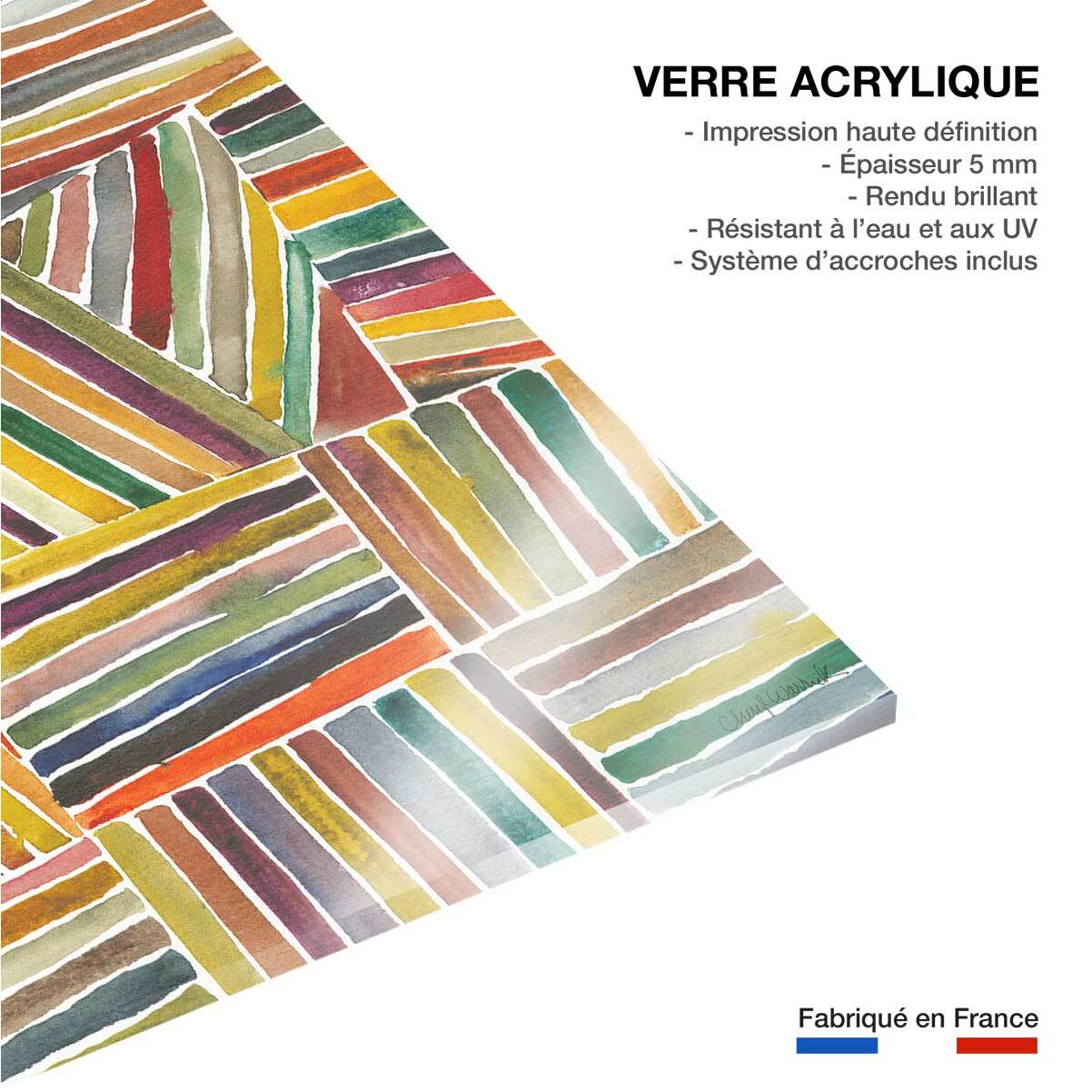 Tableau abstrait rayures i  Tableau plexiglas