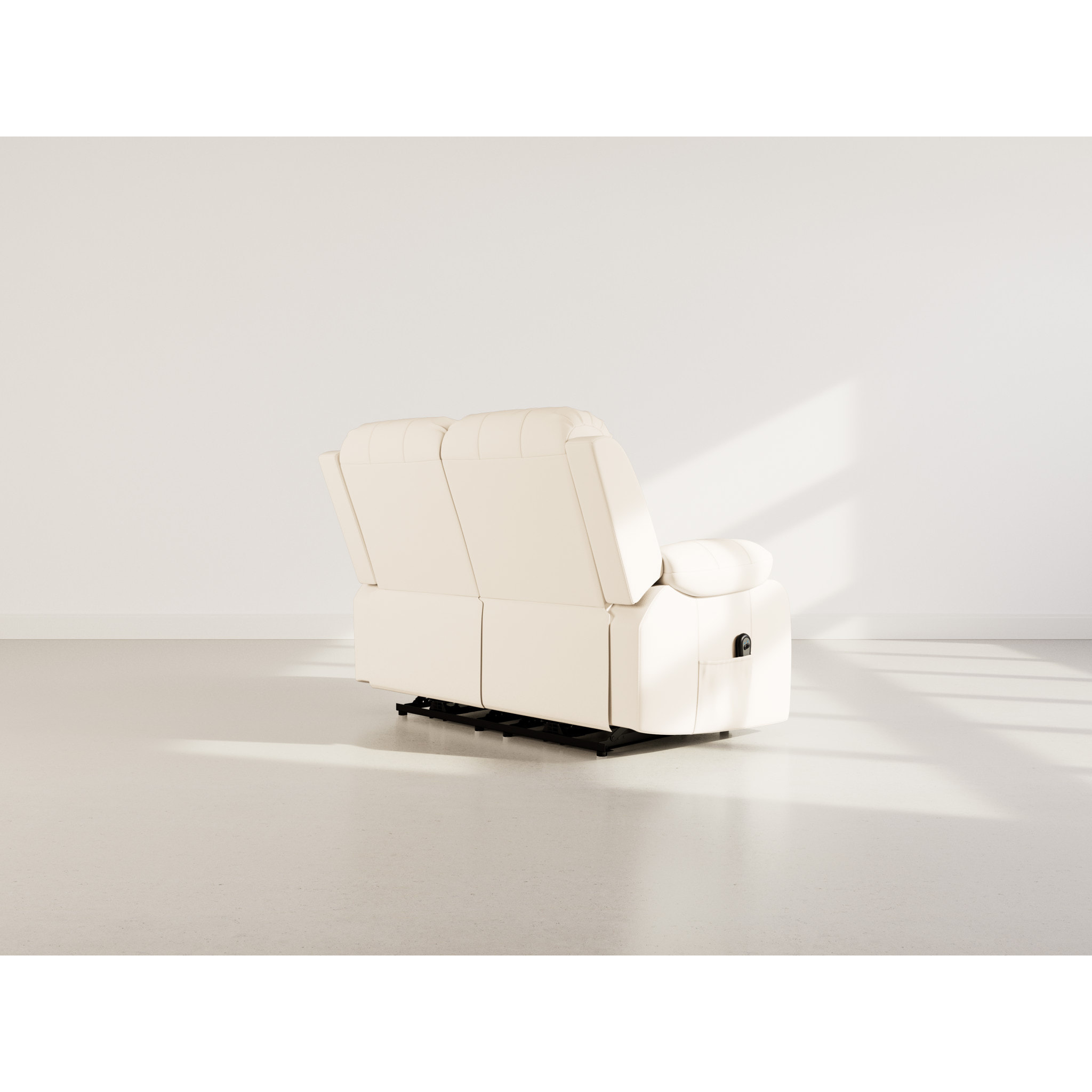 Armand - Canapé 2 places relax électrique en simili - Beige