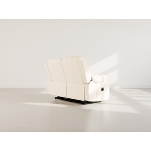 Armand - Canapé 2 places relax électrique en simili - Beige
