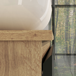 ENSEMBLE DE SALLE DE BAIN NIA | MEUBLE SUSPENDU | 80 CM NOIR | DEUX TIROIRS |LAVABO SUR PLAN | MIROIR NON INCLUS | MEUBLE MONTÉ | ALDAY