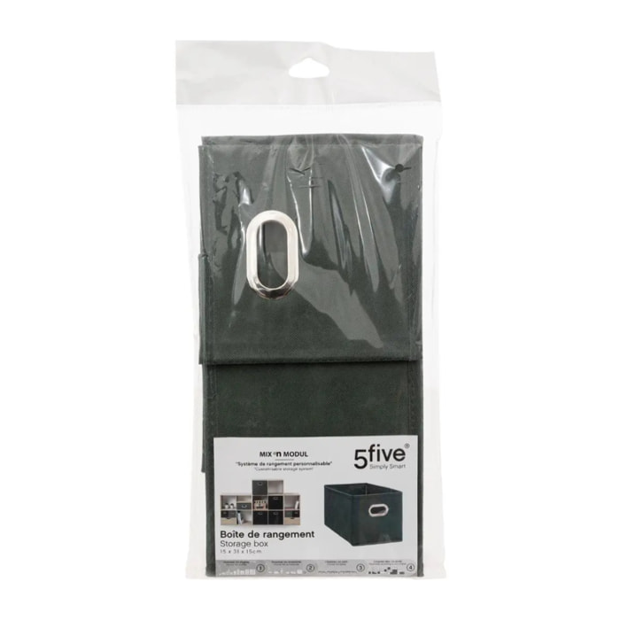 Panier tissu 15x31cm "Mix N' Modul" vert kaki