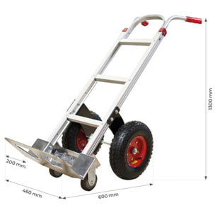 Diable aluminium STOCKMAN 250 kg - Roues tout-terrain - ST250R