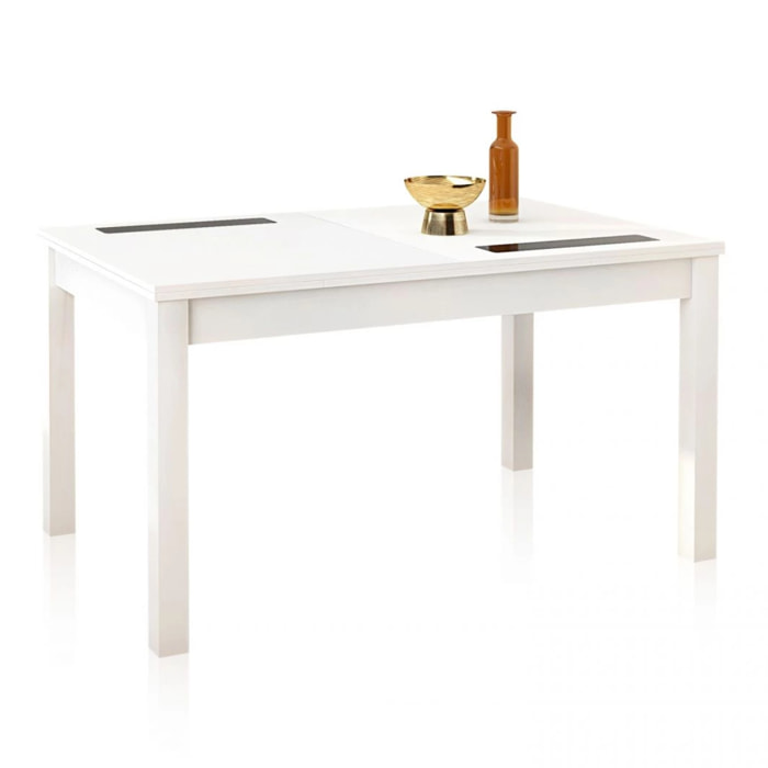 Mesa de comedor extensible Nuka Blanco