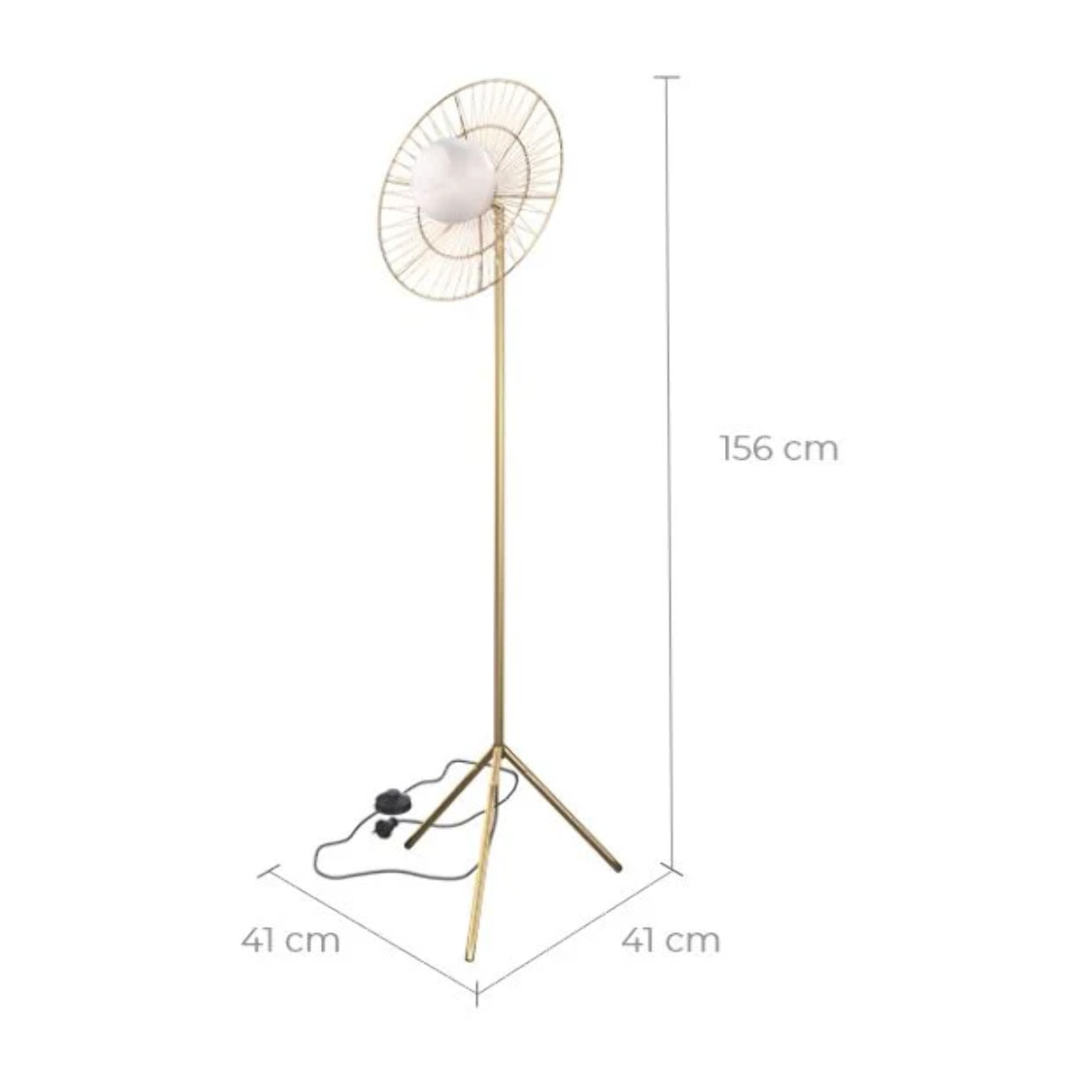 Lampadaire en métal doré - Bandia