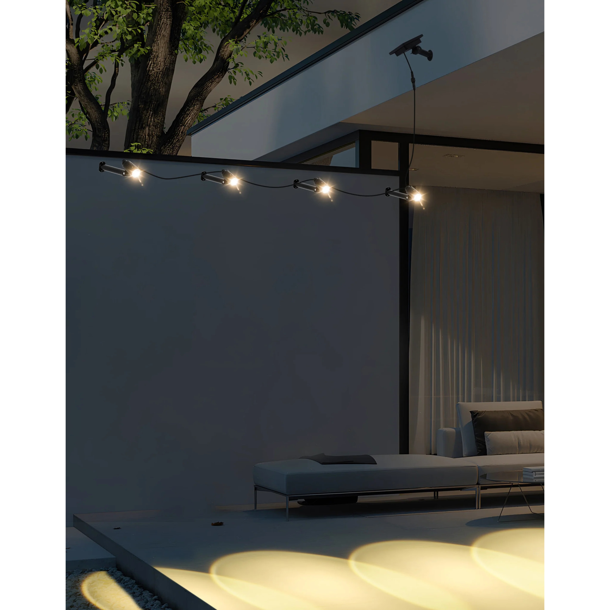 4 Spot solaire connecté MINI ROUNDY 100L