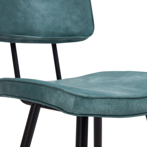 Lot de 2 chaises pour îlot central 66 cm en cuir synthétique bleu - Texas