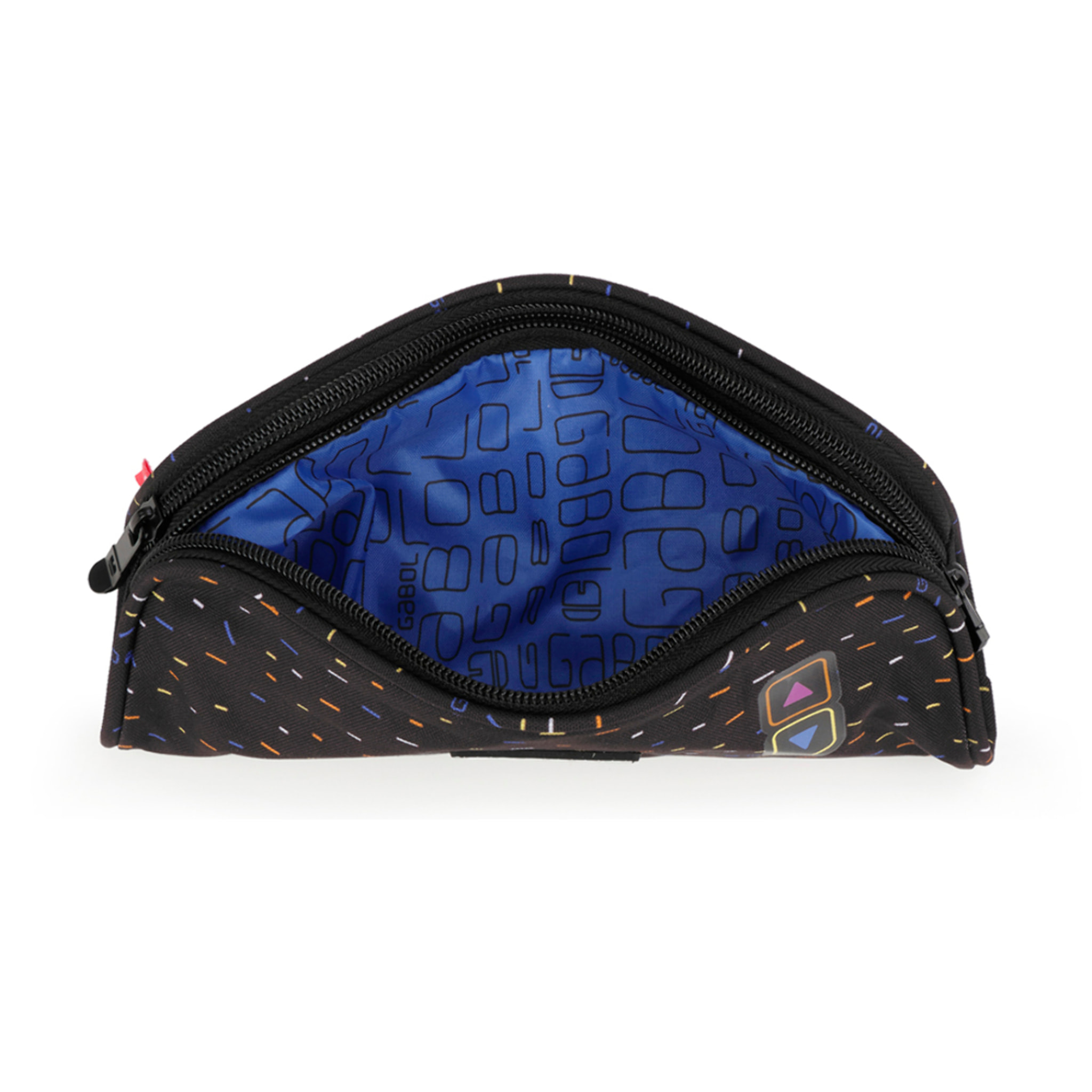 Estuche doble Gabol VIRTUAL negro y resistente al agua