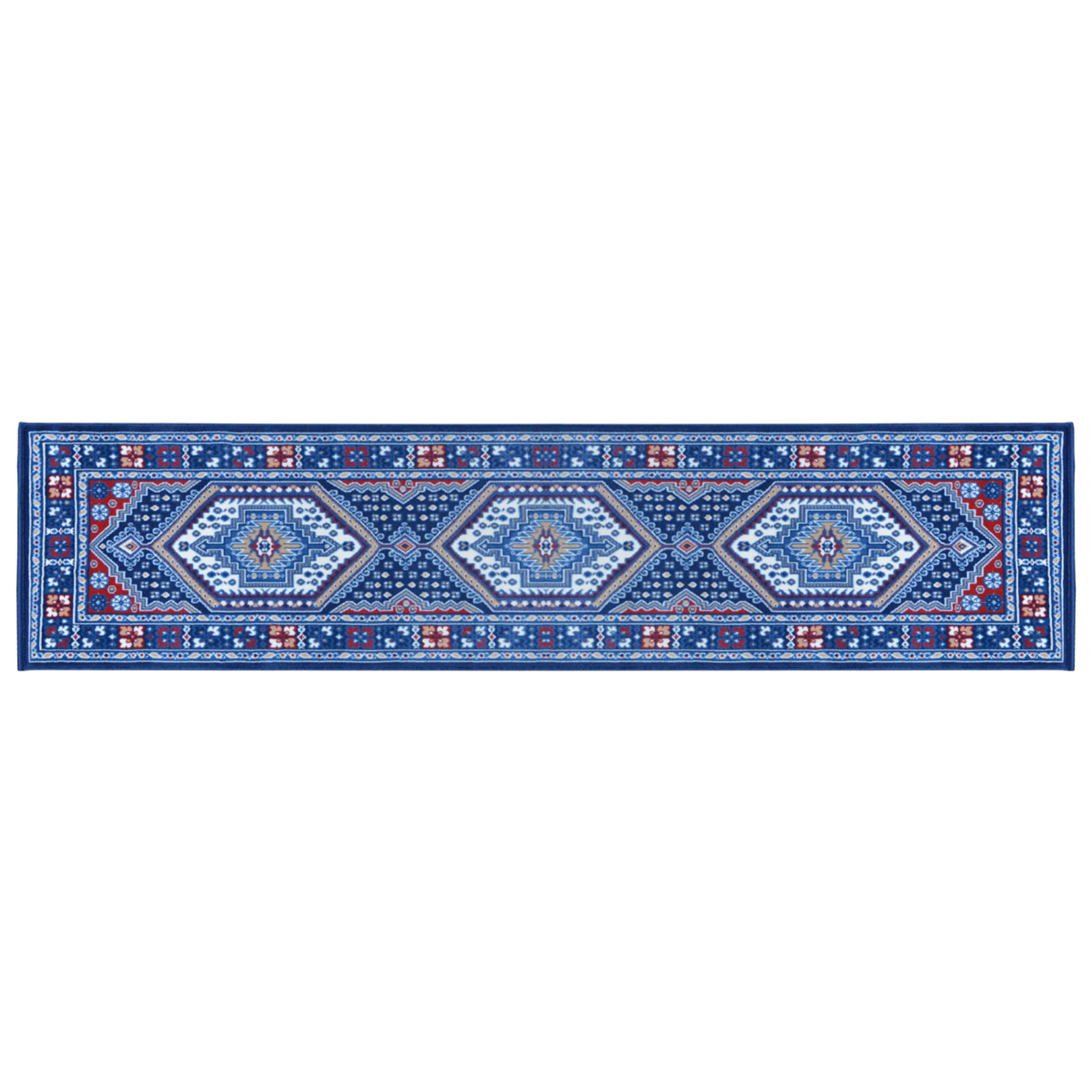 Passatoia Corsia Tappeto Disegno Orientale Blu