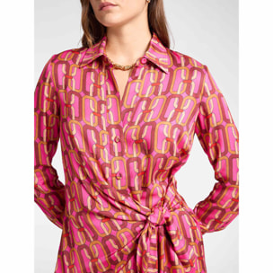 Elena Mirò - Wrap dress stampato - Fucsia