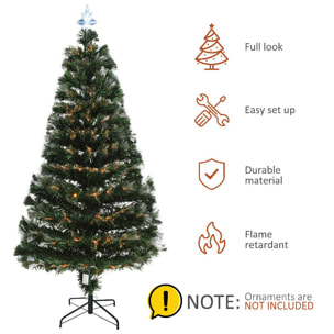 Sapin de Noël artificiel lumineux fibre optique LED 3 couleurs + support pied Ø 70 x 150H cm 170 branches étoile sommet brillante vert