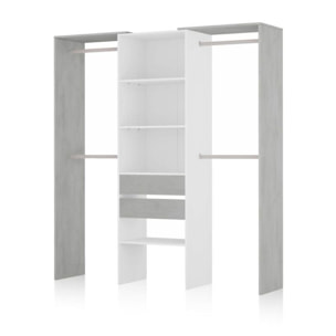 Armario vestidor Lada Blanco - Cemento