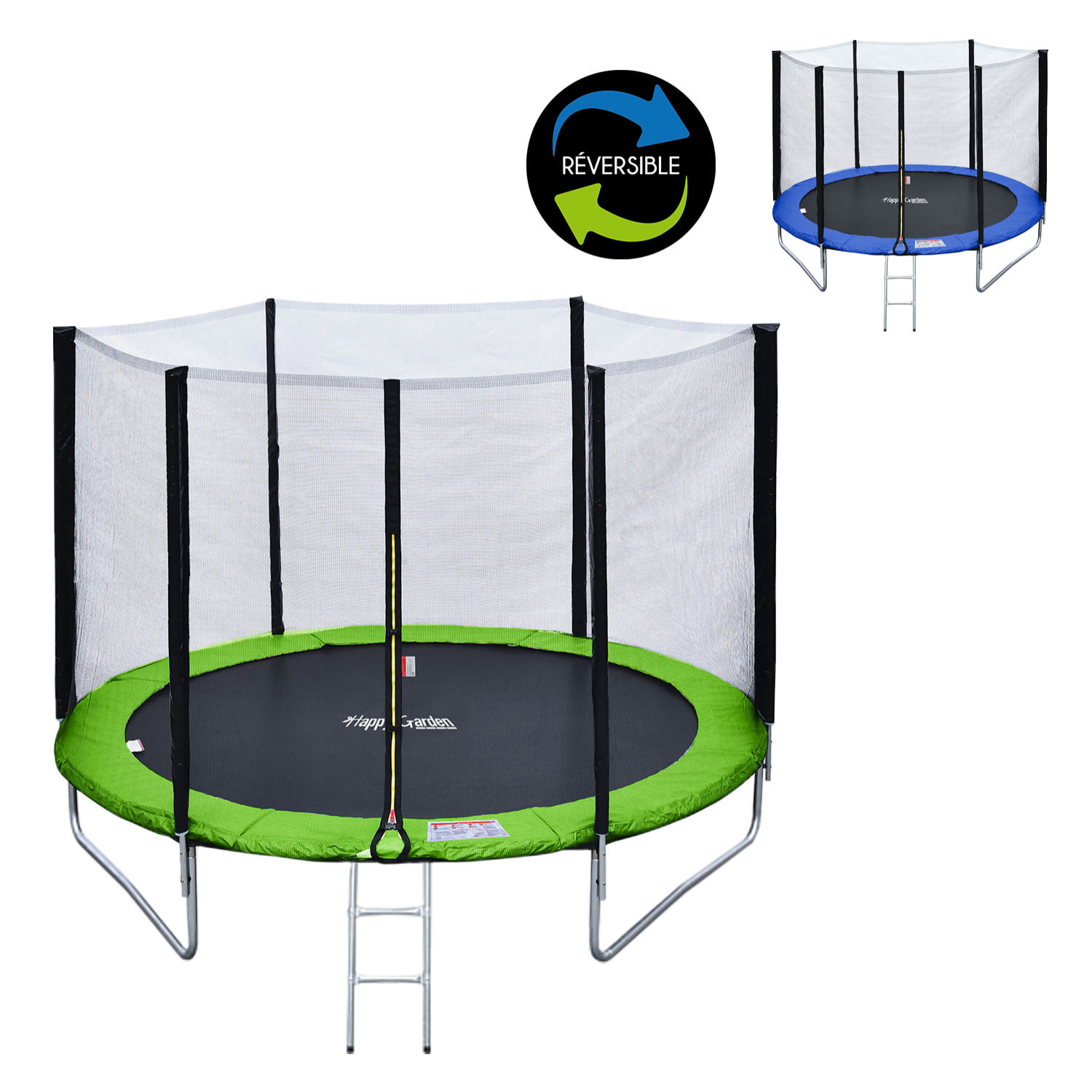 Trampoline réversible avec accessoires - Bleu