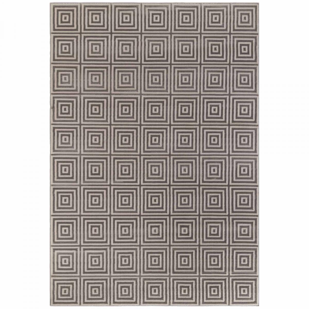 Tapis salon, motif géométrique relief, taur, chaleureux