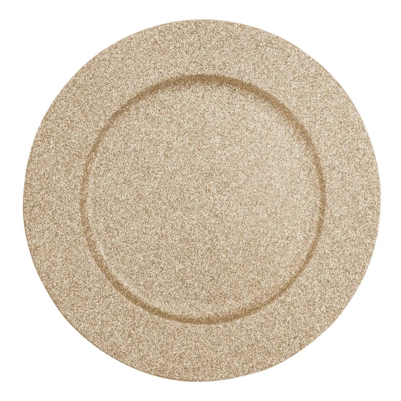 Assiette présentation ronde D.33cm pailletée or