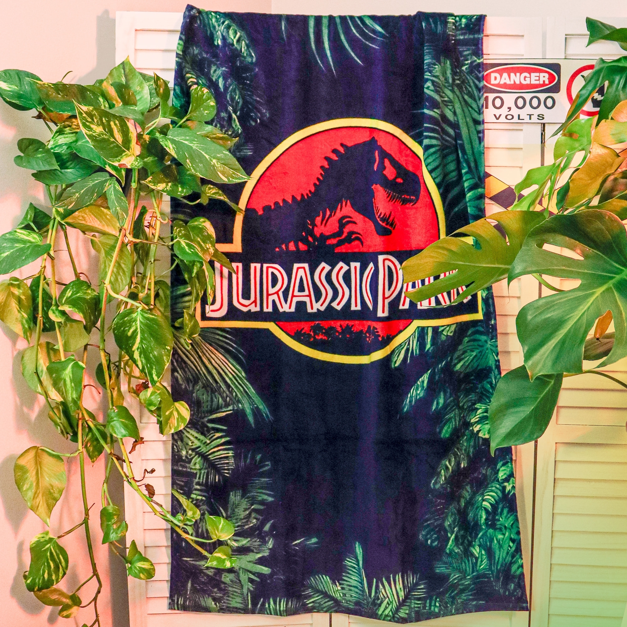 Serviette de bain et de plage imprimée 100% coton, JURASSIC WORLD LEGACY